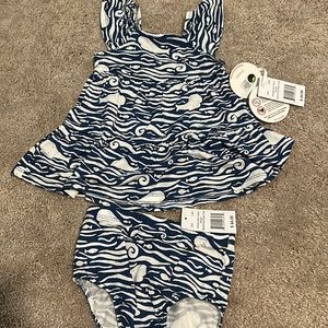 Magnetic me 2Pc Whale Hello There Modal Magnetic dress & diaper cover:navy blue